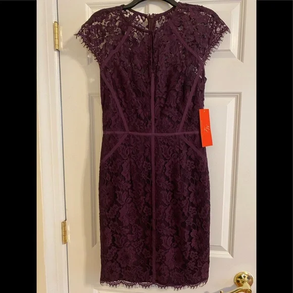 fitted lace wedding dress Daphne Midi Dress by ML Monique Lhuillier